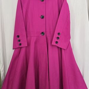 Du Jour Fuchsia Swing Trench Coat
